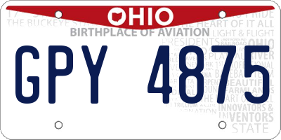 OH license plate GPY4875