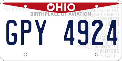 OH license plate GPY4924