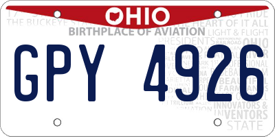 OH license plate GPY4926