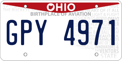 OH license plate GPY4971
