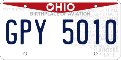 OH license plate GPY5010
