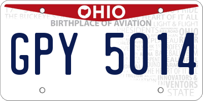 OH license plate GPY5014