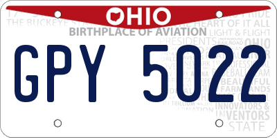OH license plate GPY5022