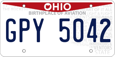 OH license plate GPY5042
