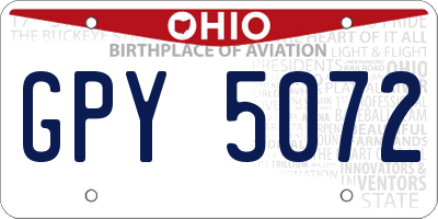 OH license plate GPY5072