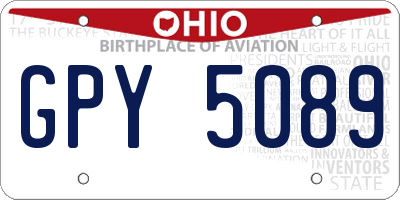 OH license plate GPY5089