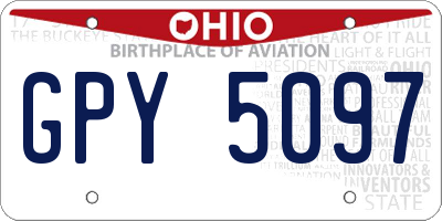 OH license plate GPY5097