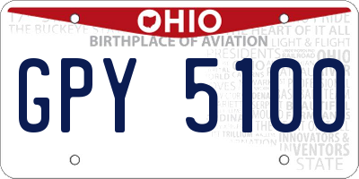 OH license plate GPY5100