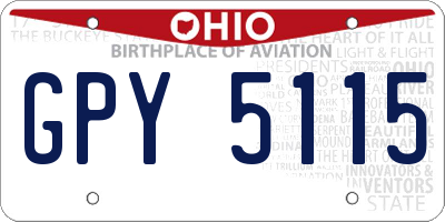 OH license plate GPY5115