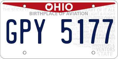 OH license plate GPY5177