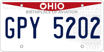OH license plate GPY5202