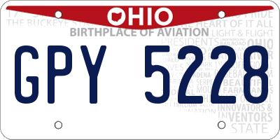 OH license plate GPY5228