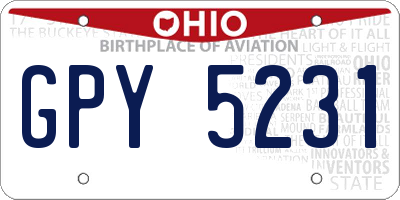 OH license plate GPY5231
