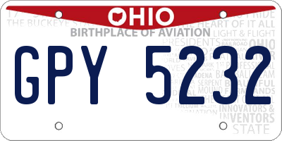 OH license plate GPY5232