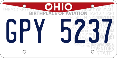 OH license plate GPY5237