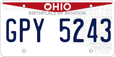 OH license plate GPY5243