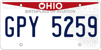 OH license plate GPY5259