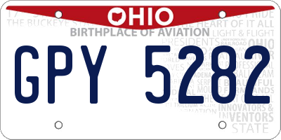 OH license plate GPY5282