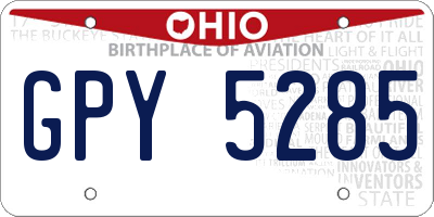 OH license plate GPY5285