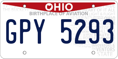 OH license plate GPY5293