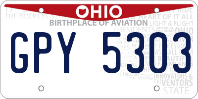 OH license plate GPY5303