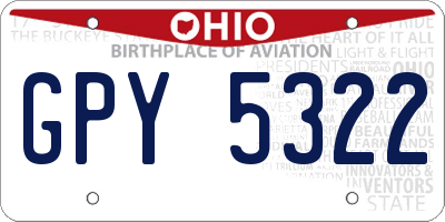OH license plate GPY5322