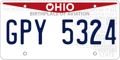 OH license plate GPY5324