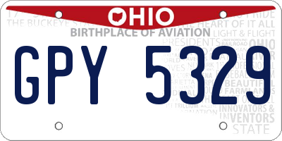 OH license plate GPY5329