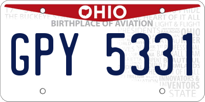 OH license plate GPY5331