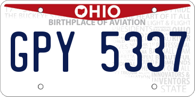 OH license plate GPY5337