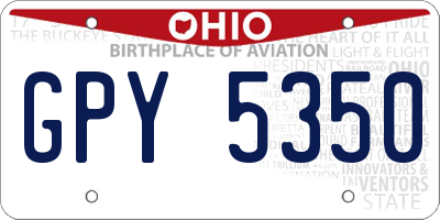 OH license plate GPY5350