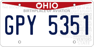 OH license plate GPY5351