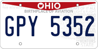 OH license plate GPY5352