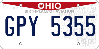 OH license plate GPY5355