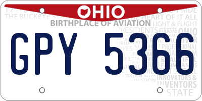 OH license plate GPY5366