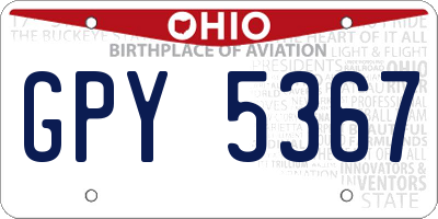 OH license plate GPY5367