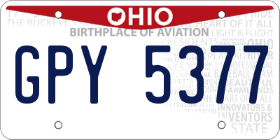 OH license plate GPY5377