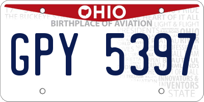 OH license plate GPY5397