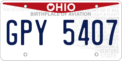 OH license plate GPY5407