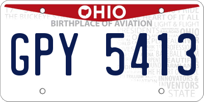 OH license plate GPY5413