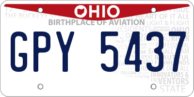 OH license plate GPY5437