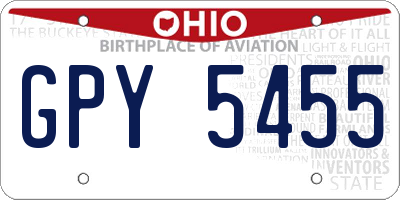 OH license plate GPY5455