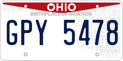 OH license plate GPY5478