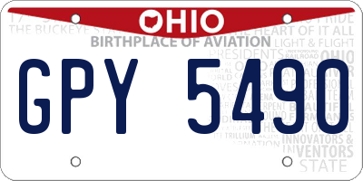 OH license plate GPY5490