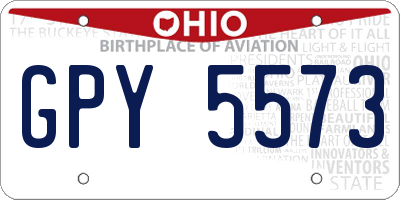OH license plate GPY5573