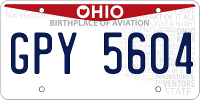 OH license plate GPY5604