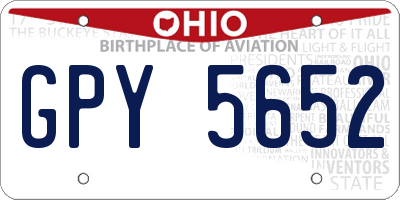 OH license plate GPY5652