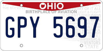 OH license plate GPY5697