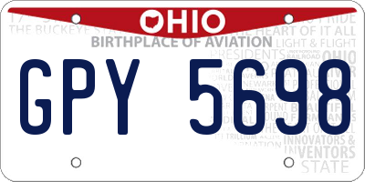 OH license plate GPY5698