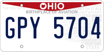 OH license plate GPY5704